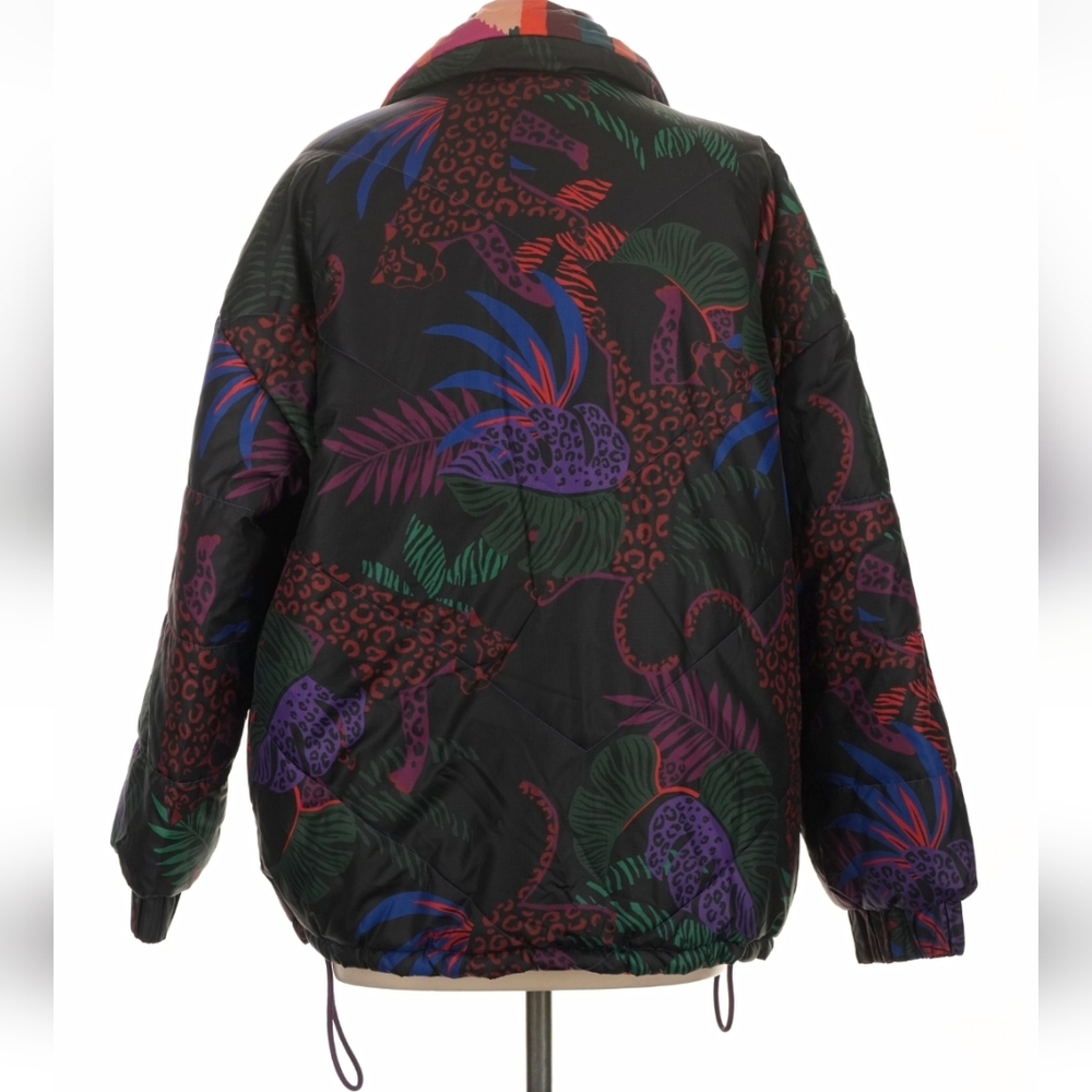 FARM Rio Patchwork Reversible Puffer Jacket Small - image 4